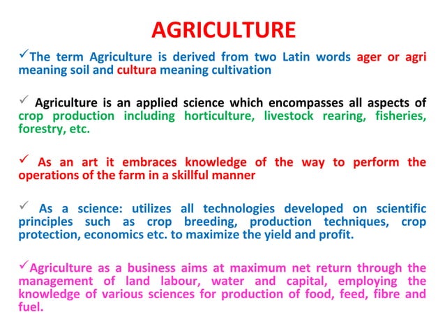 Agriculture | PPT | Agriculture | Industries