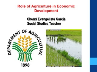 Role of Agriculture in Economic
Development
Cherry Evangelista Garcia
Social Studies Teacher
 