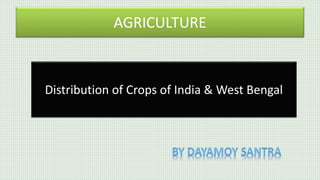 AGRICULTURE
Distribution of Crops of India & West Bengal
 