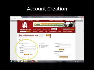 AGRICULTURE.COM and BeyondAGRICULTURE.COMTALK.AGRICULTURE.COMM.AGRICULTURE.COMFarmersforthefuture.com Social network for young and beginning  farmersFacebookTwitter @agriculturecom