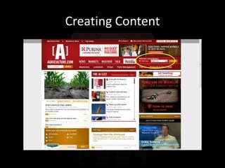 Content GenerationMagazine storiesStaff written non-magazine storiesContent partnersweather/marketsNewswireDow JonesCollaboratorsRegistered users