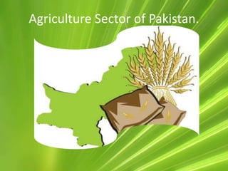 Agriculture Sector of Pakistan.
 