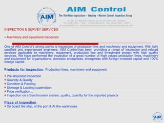 Aim Inspection Marine survey consultant company | PPT