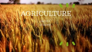 AGRICULTURE
CHAPTER 4
GEOGRAPHY
 