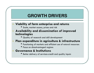 Strategies for Agriculture in the 12th Plan (2012 - 2017) | PDF