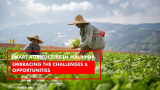 SMART AGRICULTURE IN MALAYSIA:
EMBRACING THE CHALLENGES &
OPPORTUNITIES
Muhammad Syafiq Izuddin Bin Mohd Nasir
Commerce & Logistic
 
