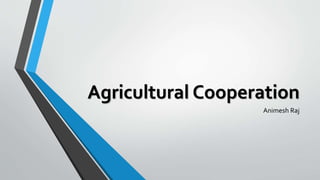 Agricultural Cooperation
Animesh Raj
 