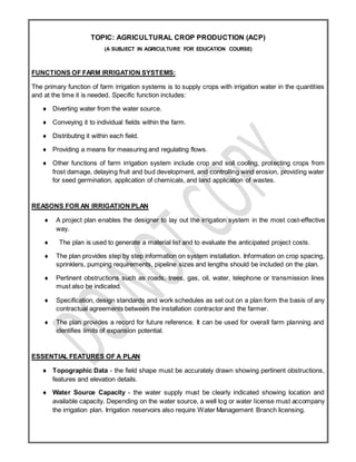 Agriculture Crop Production (ACP) | DOCX
