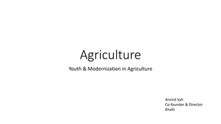 Agriculture
Youth & Modernization in Agriculture
Arvind Sah
Co-founder & Director
Khalti
 