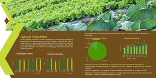 Le dynamisme des professionnels du secteur des fruits et légumes a permis au Maroc de diversifier ses
exportations.
Cultures maraîchères
PRODUCTION DES PRIMEURS
Union
Européenne
85,2 %
Autres
2,5 %
PECO
12,3 %
PART DES EXPORTATIONS DE TOMATES
PAR MARCHÉ
Source : EACCE
Sur les produits maraîchers, le Maroc présente de nets avantages comparatifs
notamment sur la tomate primeurs sous serre, l’Europe à seulement sept miles de
Tanger, confère au Maroc une position logistique de premier ordre encore consolidé
par le développement des infrastructures routières et portuaires. À cela s’ajoute
sa présence historique sur le marché UE accompagnée d’une reconnaissance des
qualités gustatives.
La filière de la tomate se positionne en véritable réussite au rayonnement international :
• Développement d’une filière d’export de la tomate dans le Souss exploitant les opportunités du calendrier
européen.
• Filière très performante, véritablement au niveau européen sur l’ensemble de sa chaîne de valeur.
• Modèle de développement intégré autour d’un véritable pôle primeur à Agadir avec l’ensemble des
intervenants, fertilisants, conseils, emballage et logistique.
L'AGRICULTURE MAROCAINE
Source : MAPM/DSS
1 000 t
1931 1910
1712
1823 1769
1954
2007
2008
2008
2009
2009
2010
2010
2011
2011
2012
2012
2013
2013
2014
1947
VALEUR DES EXPORTATIONS
enmillionsdeDH
2006
2007
2007
2008
2008
2009
2009
2010
2010
2011
2011
2012
2012
2013
2013
2014
Tomates Légumes
Source : OC
1202
1596
2158
2226
2036 2005
2442
2173
3481
1859
3138
2000
3139
3451
25582434
en chiffres
EXPORTATION DES TOMATES
Source : EACCE
1 000 t
344
421
321
374
417 424
2007
2008
2008
2009
2009
2010
2010
2011
2011
2012
2012
2013
2013
2014
451
2322
 