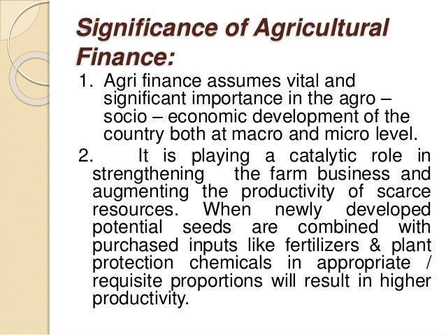 Agriculture Finance