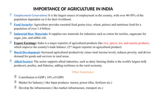 agricultural development in India ( nature, importance and determinants ...