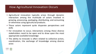 Agriculture innovation system A Lecture By Mr Allah Dad Khan Former DG ...