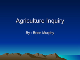 Agriculture Inquiry By : Brien Murphy 