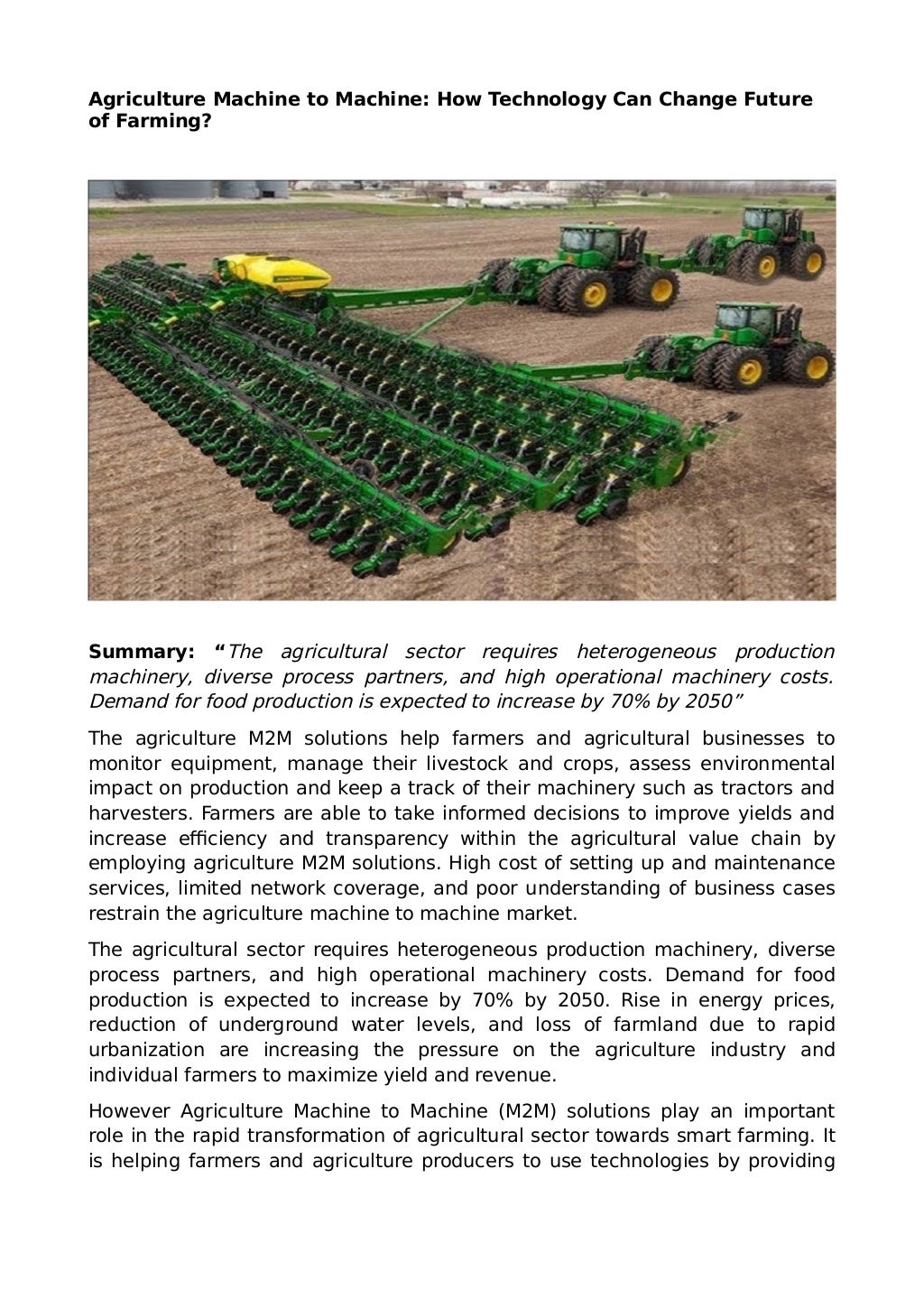 research on agricultural machinery