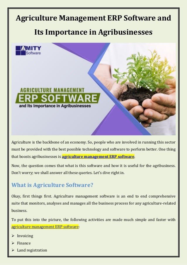 Agriculture Management ERP Software and Its Importance in Agribusinesses