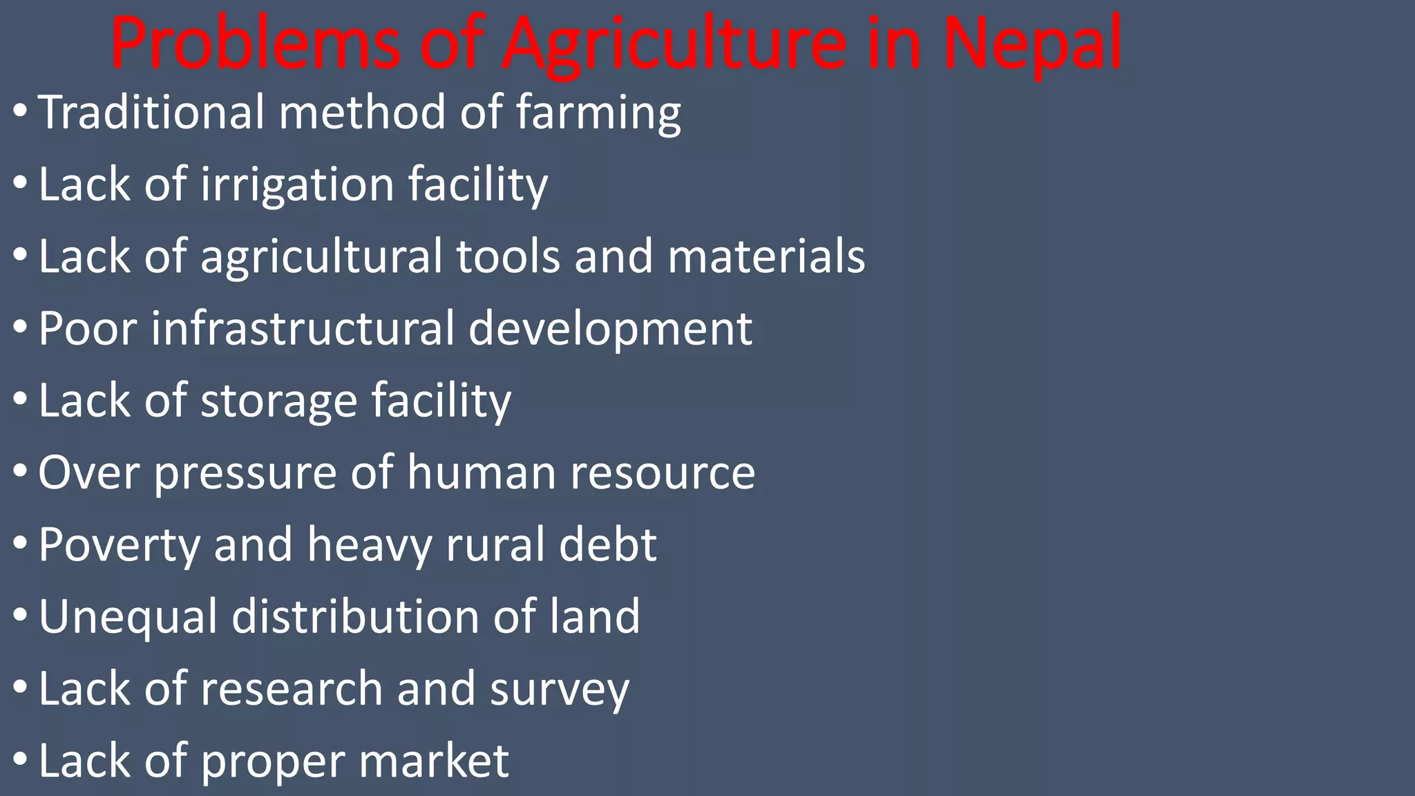 Agriculture sector & industrial sector of Nepal | PPTX