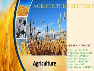 Agriculture sector in india | PPTX