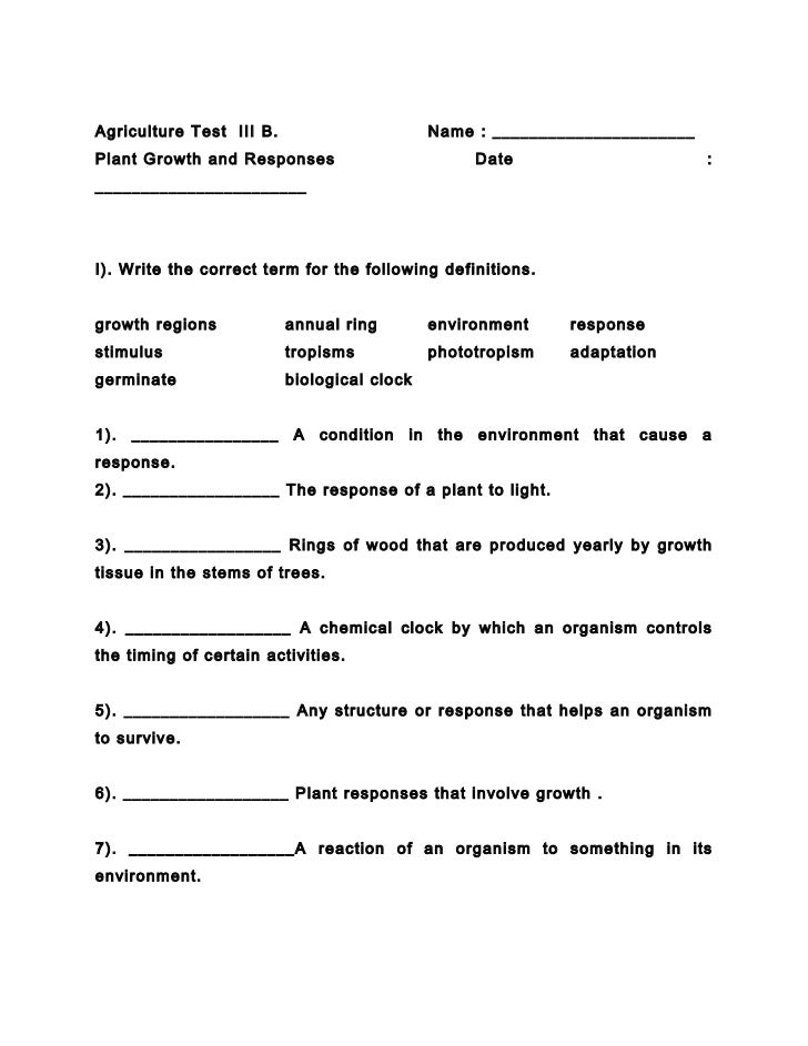 Agriculture Test Iii B Copy