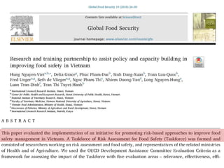 Health and Agri-food systems: Ensuring safe and fair foods for everyone