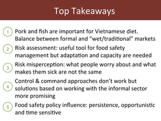 Risk assessment for food safety management in Vietnam