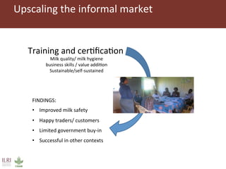 Improving markets to protect food access: an intervention in informal dairy markets in Kenya
