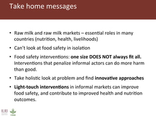 Improving markets to protect food access: an intervention in informal dairy markets in Kenya