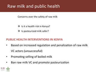 Improving markets to protect food access: an intervention in informal dairy markets in Kenya