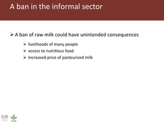 Improving markets to protect food access: an intervention in informal dairy markets in Kenya