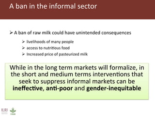 Improving markets to protect food access: an intervention in informal dairy markets in Kenya