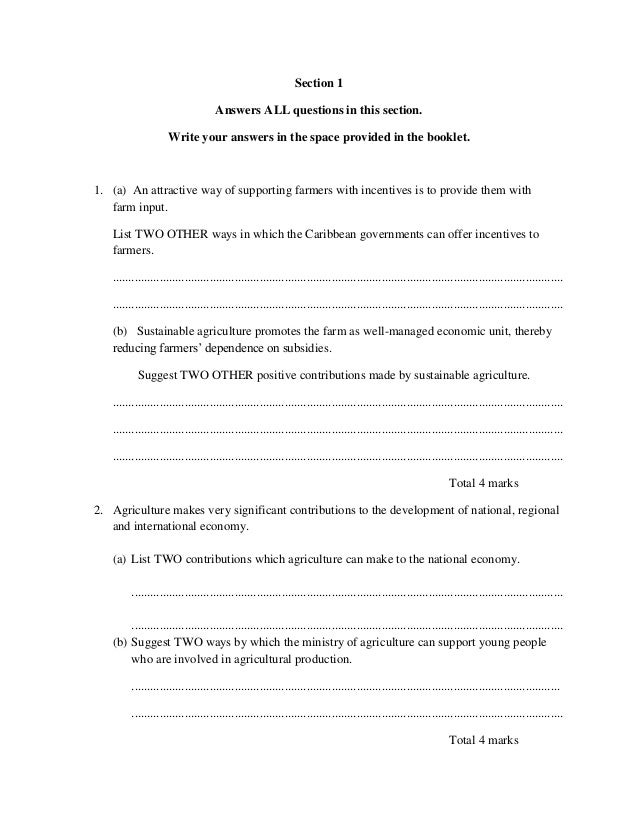 Agriculturesciece past paper