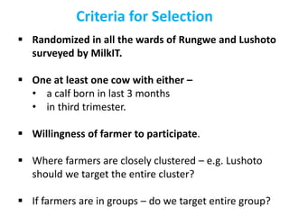 Tanzania dairy genetics: Matching dairy genetics to smallholder farmers’ input systems 