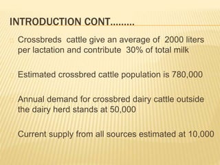 Dairy germplasm development and delivery in Africa: The Tanzania case