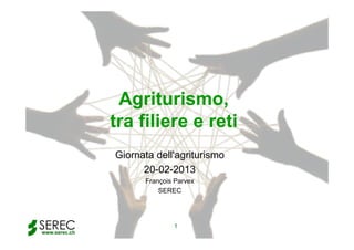 Agriturismo,
Agriturismo
tra filiere e reti
Giornata dell'agriturismo
20-02-2013
François Parvex
SEREC

1
www.serec.ch

 