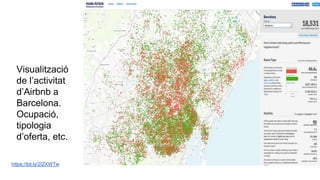 Visualització
de l’activitat
d’Airbnb a
Barcelona.
Ocupació,
tipologia
d’oferta, etc.
https://bit.ly/2IZXWTw
 