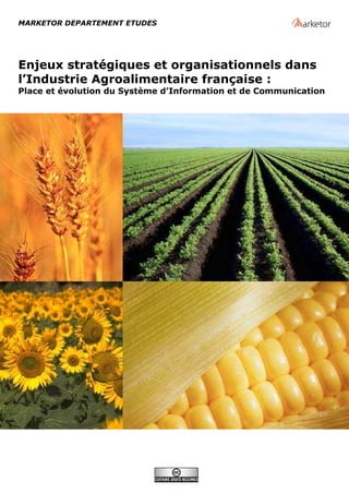MARKETOR DEPARTEMENT ETUDES
Enjeux stratégiques et organisationnels dans
l’Industrie Agroalimentaire française :
Place et évolution du Système d’Information et de Communication
 