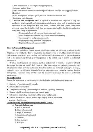 RAINFED AGRICULTURE & WATERSHED MANAGEMENT | PDF