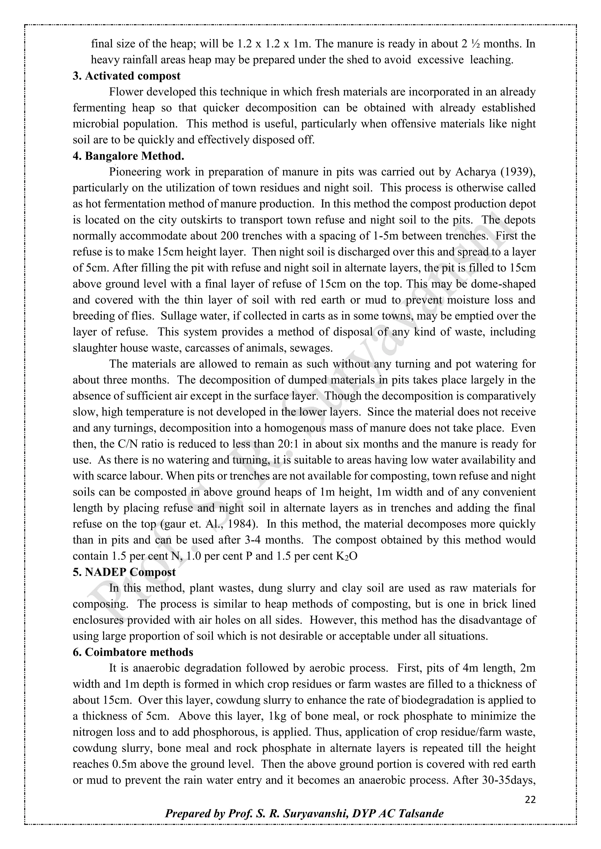Principles of Organic Farming theory notes (AGRO-248) | PDF