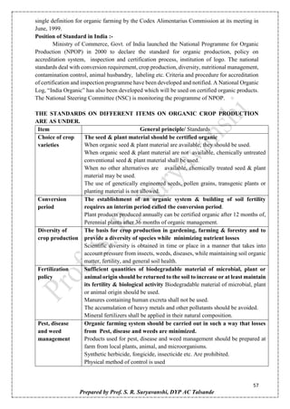 Principles of Organic Farming theory notes (AGRO-248) | PDF
