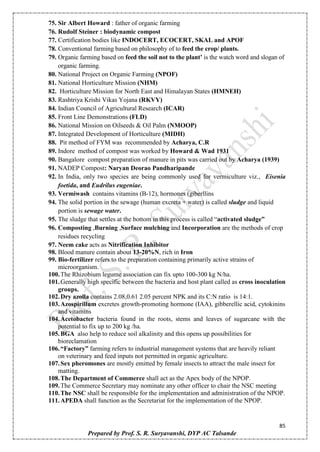 Principles of Organic Farming theory notes (AGRO-248) | PDF