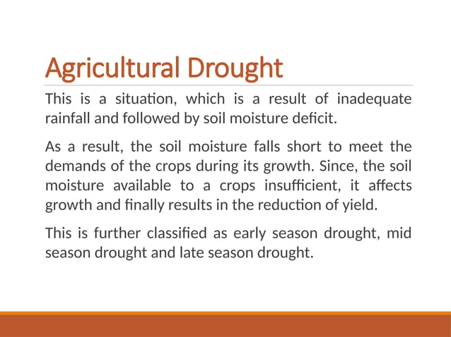 Agro Mtreology Chapter Seven Drought Pptx