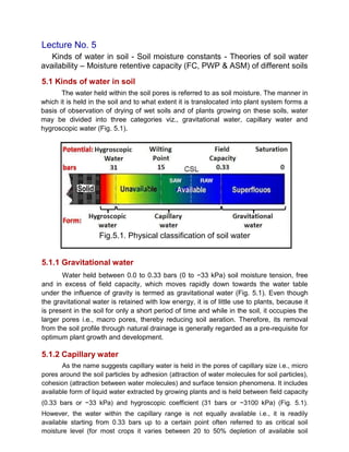 Kinds of water in soil and soil moisture constants | PDF