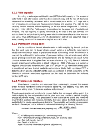 Vihmeyer Rod Kinds of water in soil and soil moisture constants | PDF