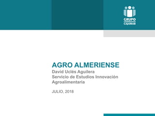 AGRO ALMERIENSE
David Uclés Aguilera
Servicio de Estudios Innovación
Agroalimentaria
JULIO, 2018
 