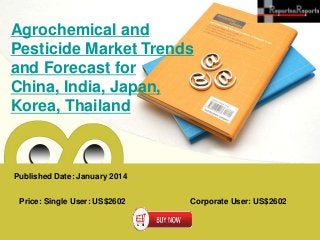Agrochemical and
Pesticide Market Trends
and Forecast for
China, India, Japan,
Korea, Thailand

Published Date: January 2014
Price: Single User: US$2602

Corporate User: US$2602

 