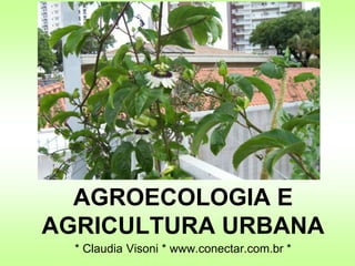 AGROECOLOGIA E
AGRICULTURA URBANA
* Claudia Visoni * www.conectar.com.br *
 