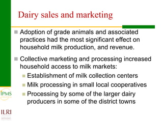 Promoting agro-enterprises in the highlands of Ethiopia through improved institutional support services: Experiences of market-oriented dairy and fattening development