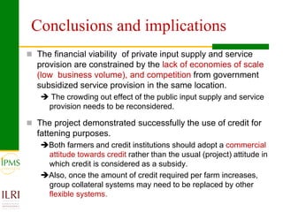 Promoting agro-enterprises in the highlands of Ethiopia through improved institutional support services: Experiences of market-oriented dairy and fattening development