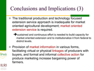 Promoting agro-enterprises in the highlands of Ethiopia through improved institutional support services: Experiences of market-oriented dairy and fattening development