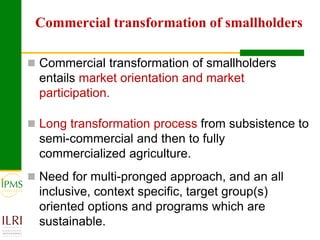 Promoting agro-enterprises in the highlands of Ethiopia through improved institutional support services: Experiences of market-oriented dairy and fattening development